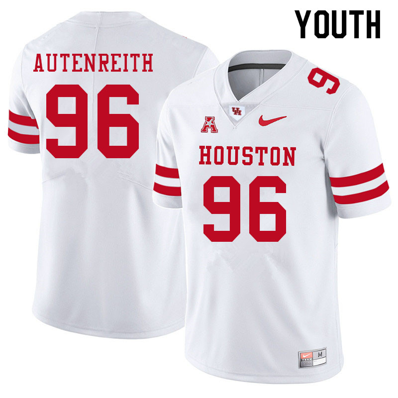 Youth #96 Ivan Autenreith Houston Cougars College Football Jerseys Sale-White